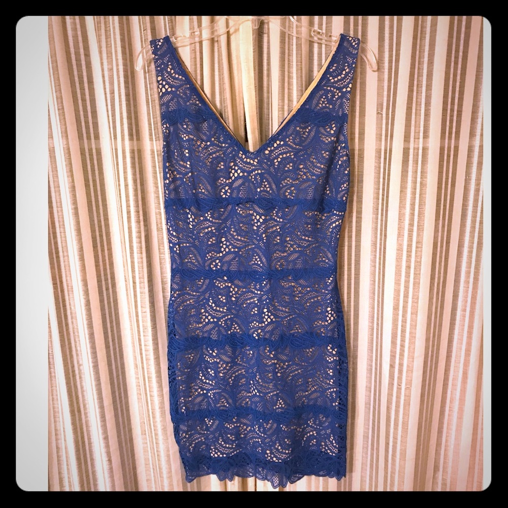 Blue Lace Bebe Cocktail Dress